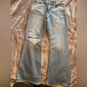 American Eagle 90s flare with distress marks. Size 12 long